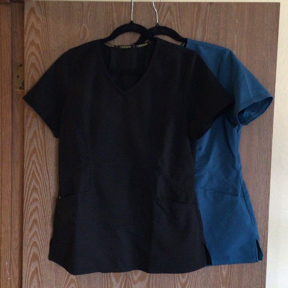ScrubTops 1 Black 1 blue